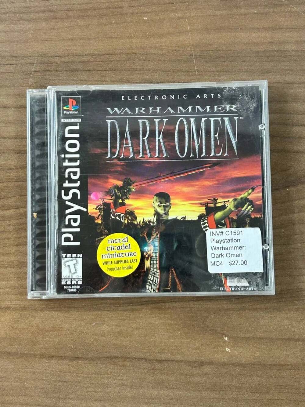 Warhammer Dark Omen Sony PlayStation 1 PS1 Game with Case and Manual NTSC U/C